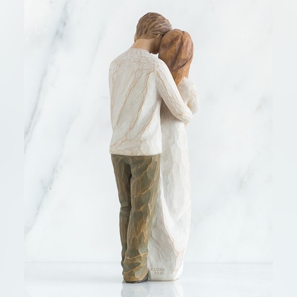 Willow Tree Together Loving Couple Sculpture in Cream and Tan Figurine - Picture 3 of 10